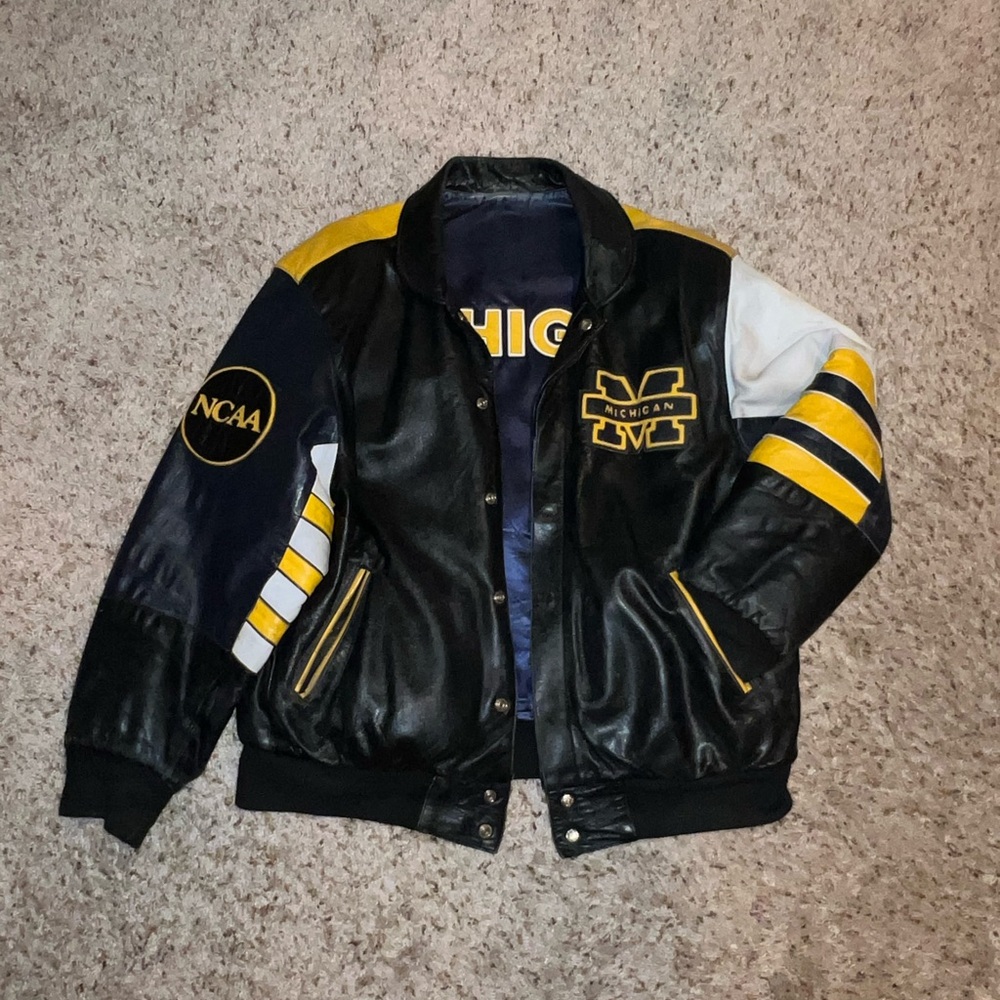 100% leather University of Michigan jacket